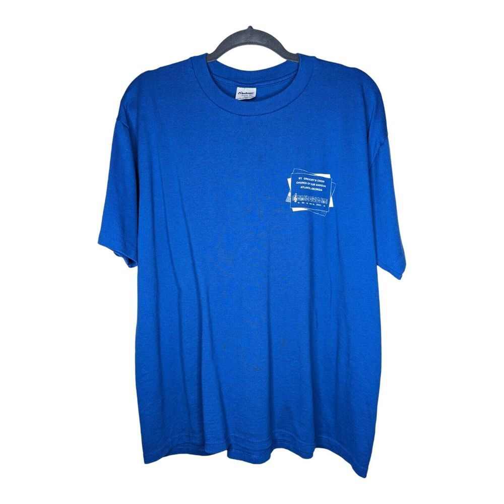 Vintage Atlanta Georgia T Shirt Size XL St. Gregory's Choir Church‎ Music Blue